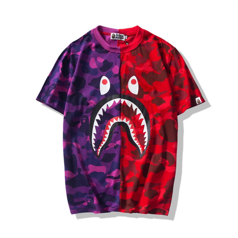Bathing Ape T-Shirt Summer Camouflage Color Matching Short Sleeve T-shirt