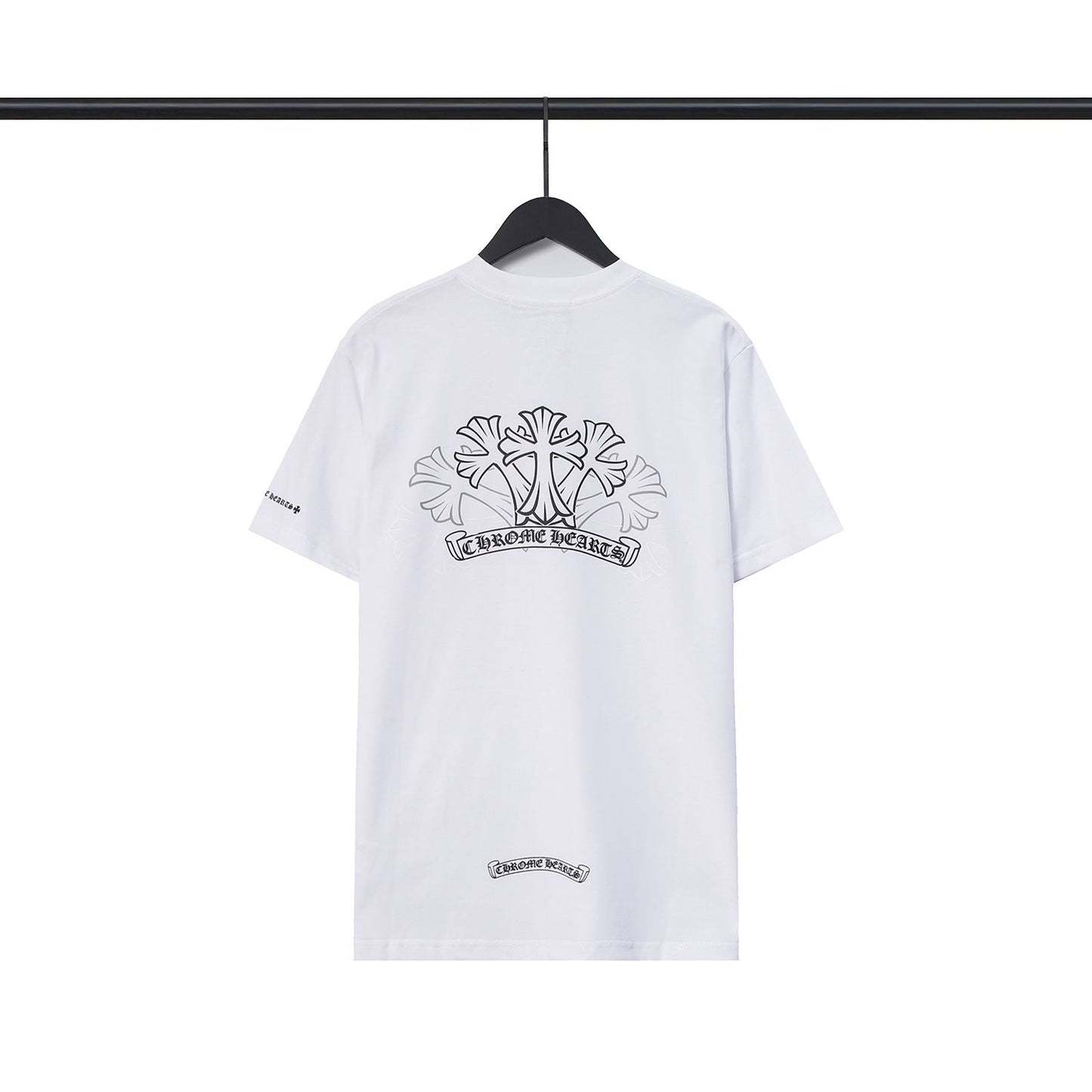 Chrome Heart T Shirts Sanskrit Color Printing Loose Casual Crew Neck Short Sleeve T-Shirt